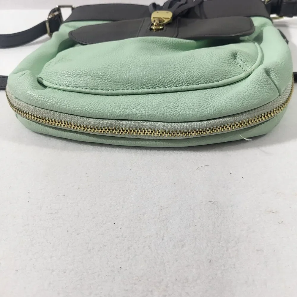 Steve Madden Cross Body Purse Handbag Mint Green Faux Leather Tassel - Picture 6 of 10